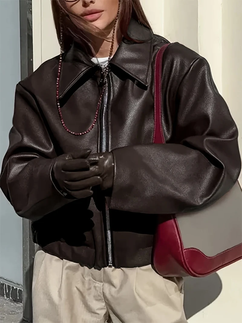 Thida – PU-Lederjacke mit Reißverschluss