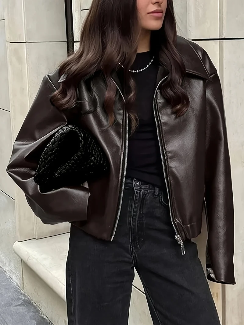Thida – PU-Lederjacke mit Reißverschluss