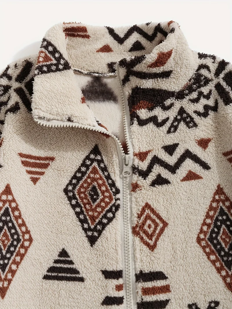Esra – Langärmelige Jacke Mit Geometrischem Muster