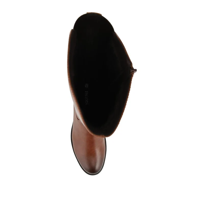 Elastic Fitting Zip Up Long Boots - WOIL42049 / 328 361 - Cognac