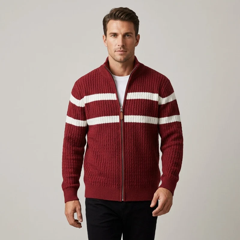 Loick - Strickjacke mit Reißverschluss und Langen Ärmeln