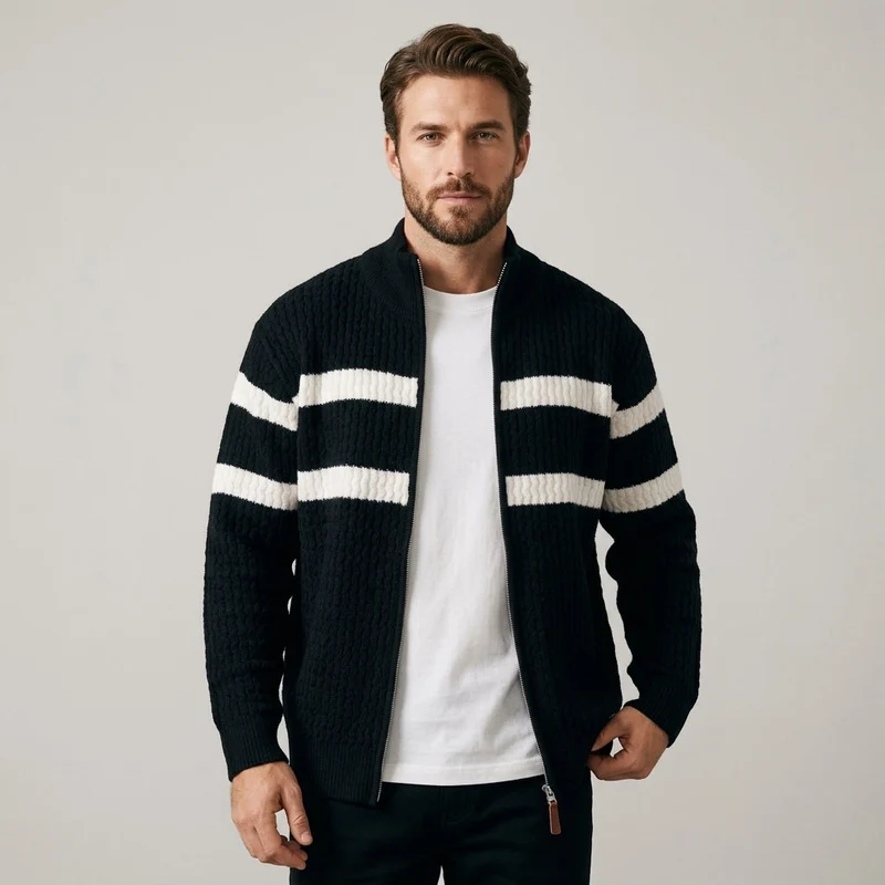 Loick - Strickjacke mit Reißverschluss und Langen Ärmeln