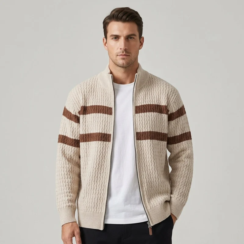 Loick - Strickjacke mit Reißverschluss und Langen Ärmeln