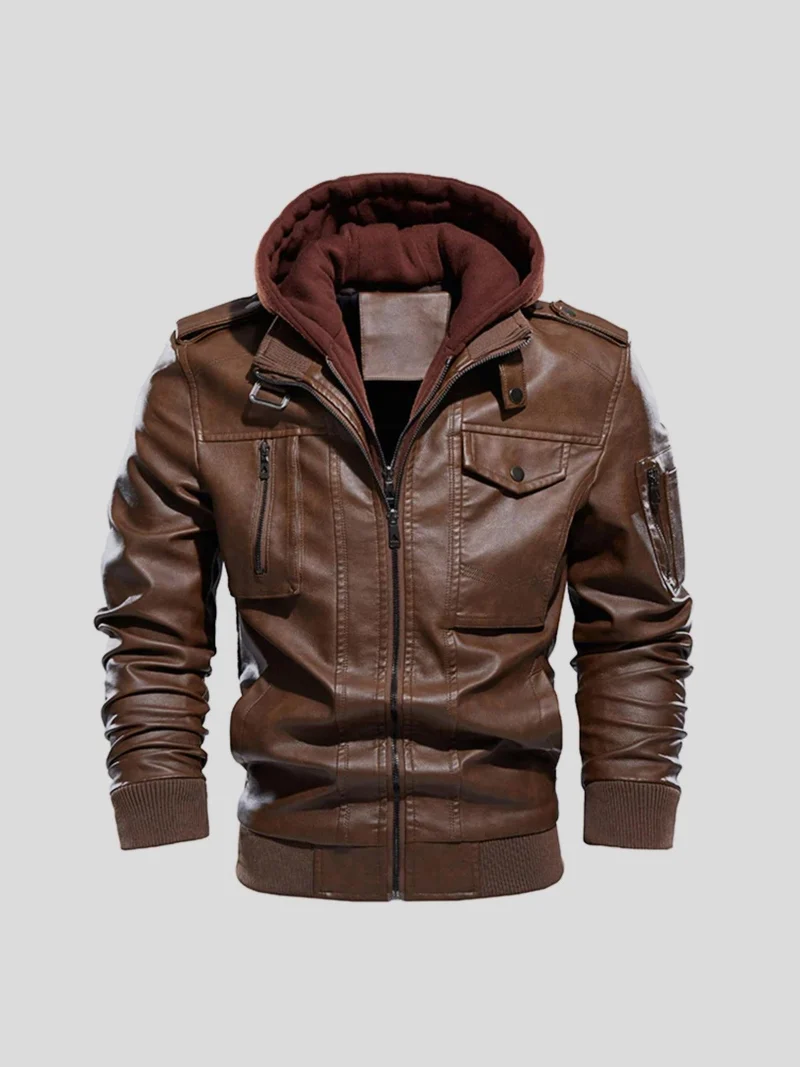 Edem – Lederjacke Mit Reißverschlusstaschen