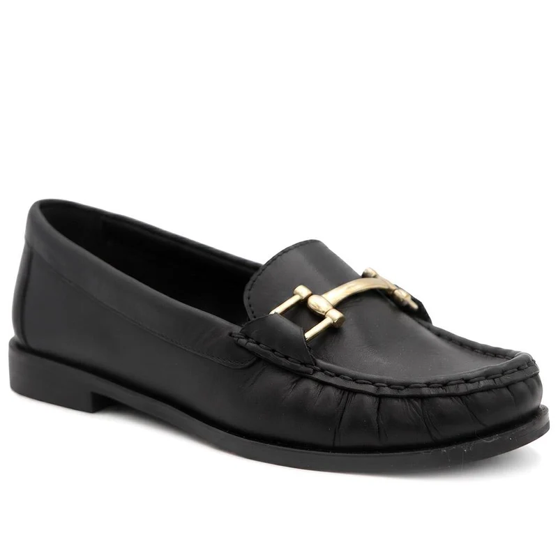 Leather Snaffle Detail Smart Moccasins - MINTL44001 / 329 720