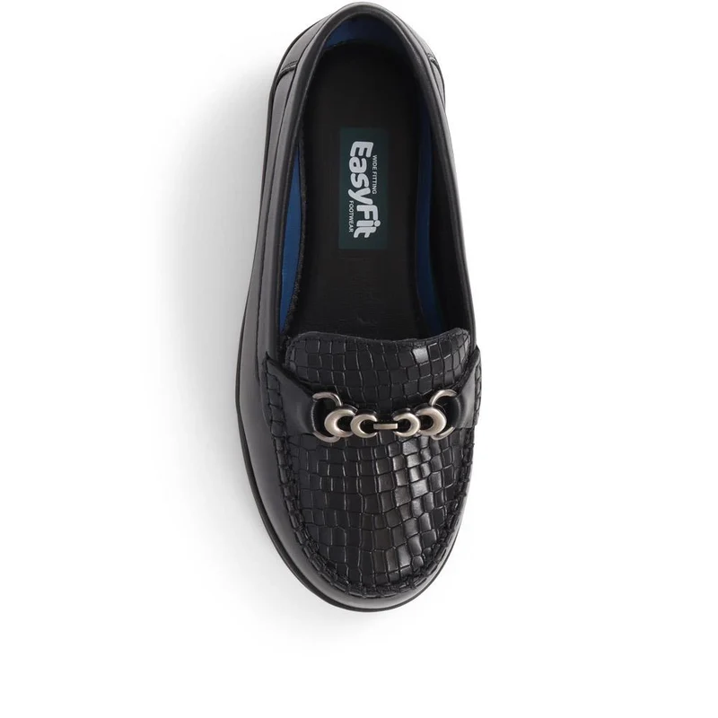 Extra-Wide Fit Leather Loafers - KADENCE / 325 574 - Black