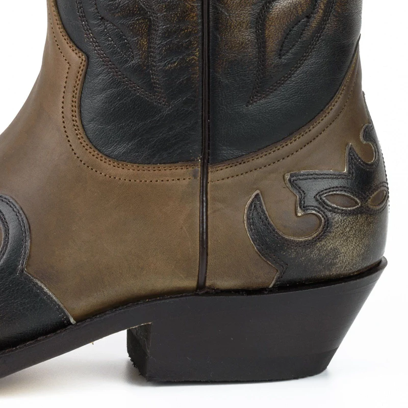 Country- und Western-Cowboystiefel 1927-C für Herren und Damen aus braunem und grauem Leder