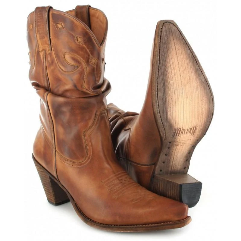 Damen-Cowboy-Country- und Westernstiefel 1952 aus braunem Leder