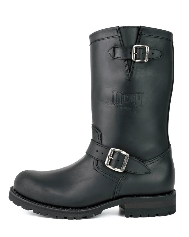 Herren- und Damen-Biker-Motard-Stiefel 18 aus schwarzem Leder