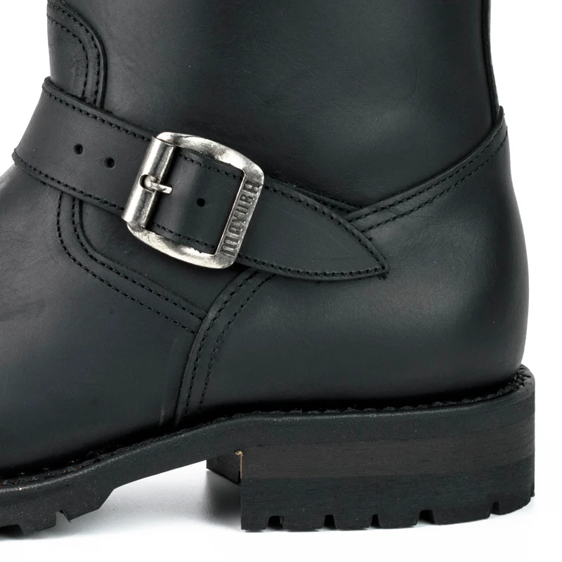 Herren- und Damen-Biker-Motard-Stiefel 18 aus schwarzem Leder