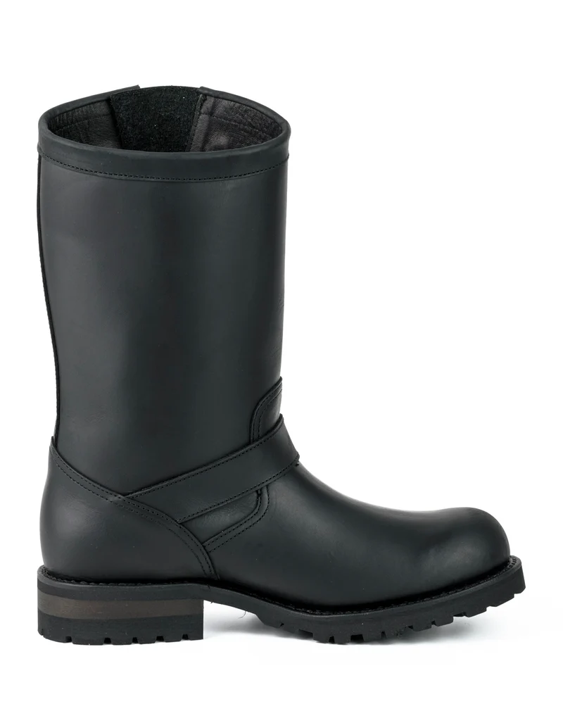 Herren- und Damen-Biker-Motard-Stiefel 18 aus schwarzem Leder