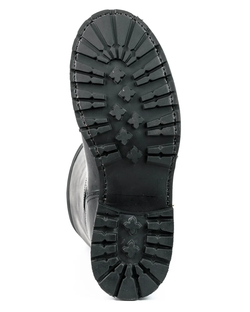 Herren- und Damen-Biker-Motard-Stiefel 18 aus schwarzem Leder