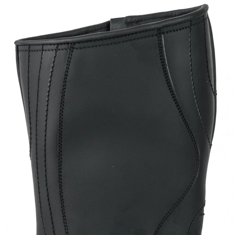 Bikerstiefel für Damen und Herren, Modell 1594-6, schwarzes Leder | Sofort lieferbar | Größe 46