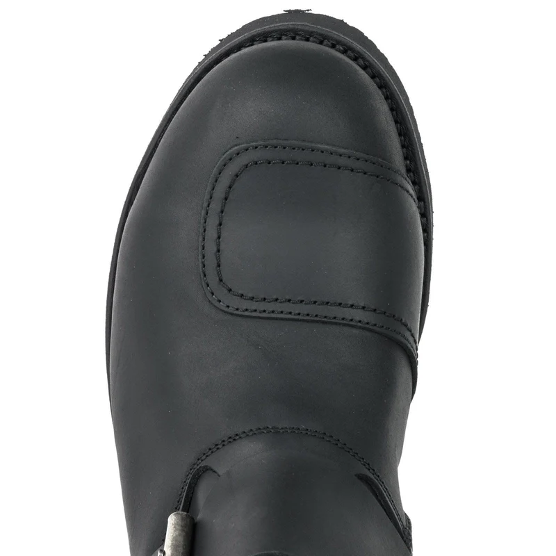 Bikerstiefel für Damen und Herren, Modell 1594-6, schwarzes Leder | Sofort lieferbar | Größe 46