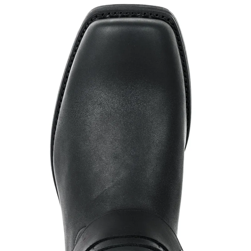 Herren- und Damen-Biker-Motard-Stiefel 01 aus schwarzem Leder