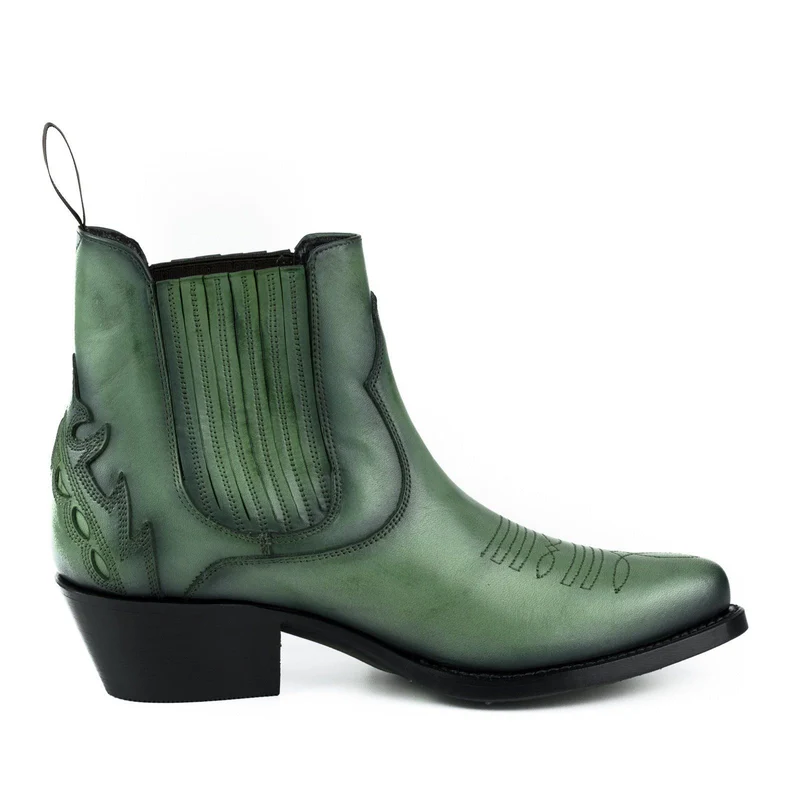 Urban Stiefeletten Damen 2487 Grünes Leder