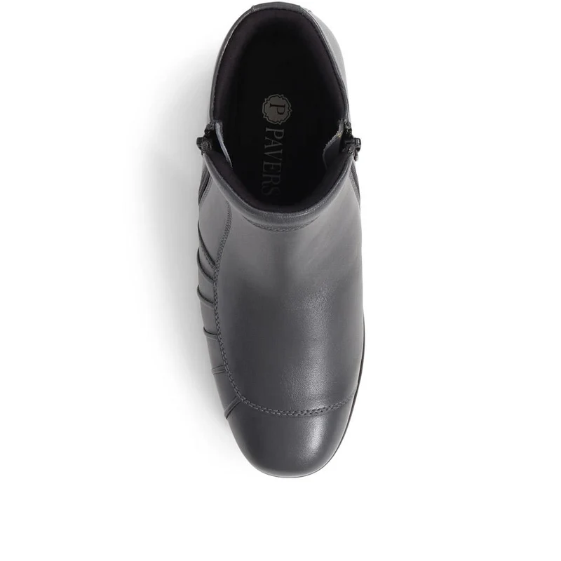 Lightweight Leather Ankle Boots - KF38012 / 324 468 - Grey
