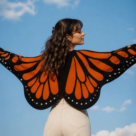 Zoliana – Strickcardigan Mit Monarchfalter-Flügeln