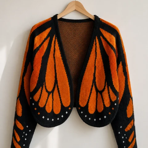 Zoliana – Strickcardigan Mit Monarchfalter-Flügeln