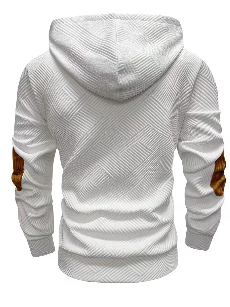 Alejandro – Strukturiertes Kapuzensweatshirt mit Kontrastfarbenen Ellbogenpatches
