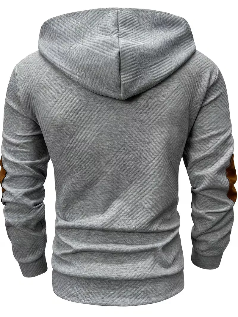 Alejandro – Strukturiertes Kapuzensweatshirt mit Kontrastfarbenen Ellbogenpatches