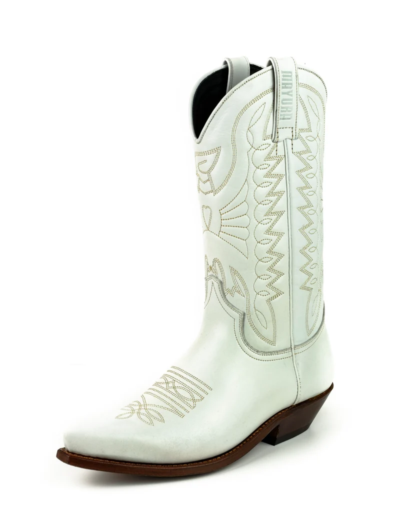 Country- und Western-Cowboystiefel 1920 aus weißem Leder für Herren und Damen