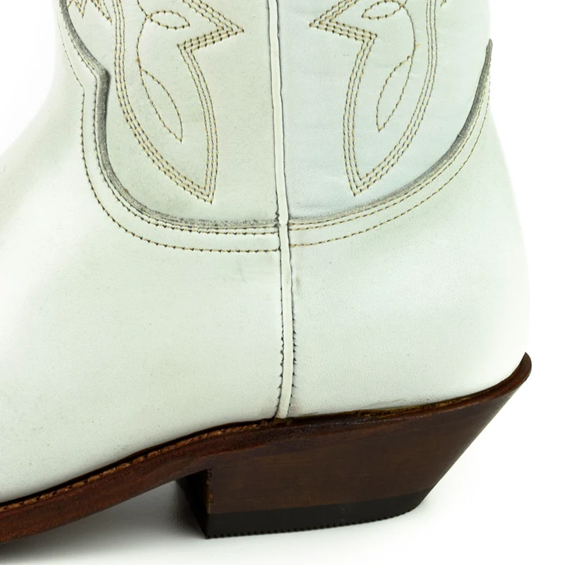 Country- und Western-Cowboystiefel 1920 aus weißem Leder für Herren und Damen