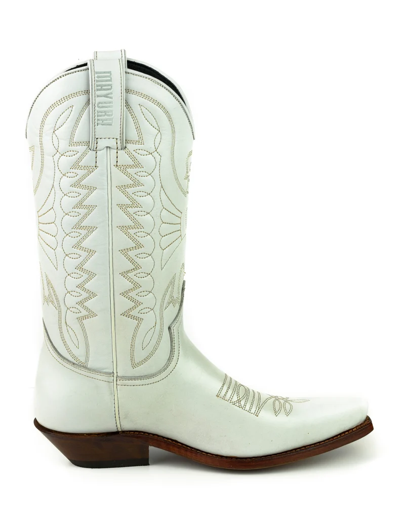 Country- und Western-Cowboystiefel 1920 aus weißem Leder für Herren und Damen
