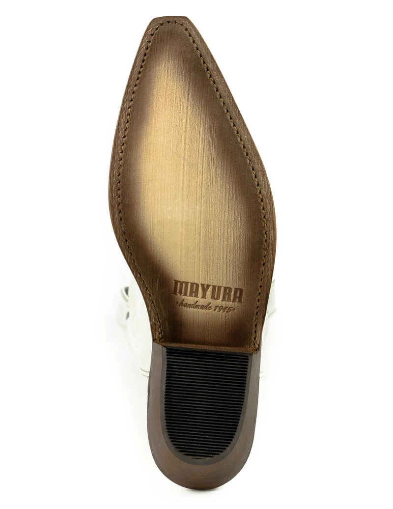 Country- und Western-Cowboystiefel 1920 aus weißem Leder für Herren und Damen