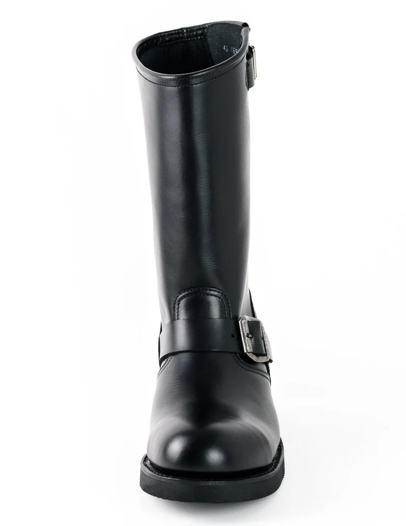 Herren- und Damen-Biker-Motard-Stiefel 1590-6 aus schwarzem Leder