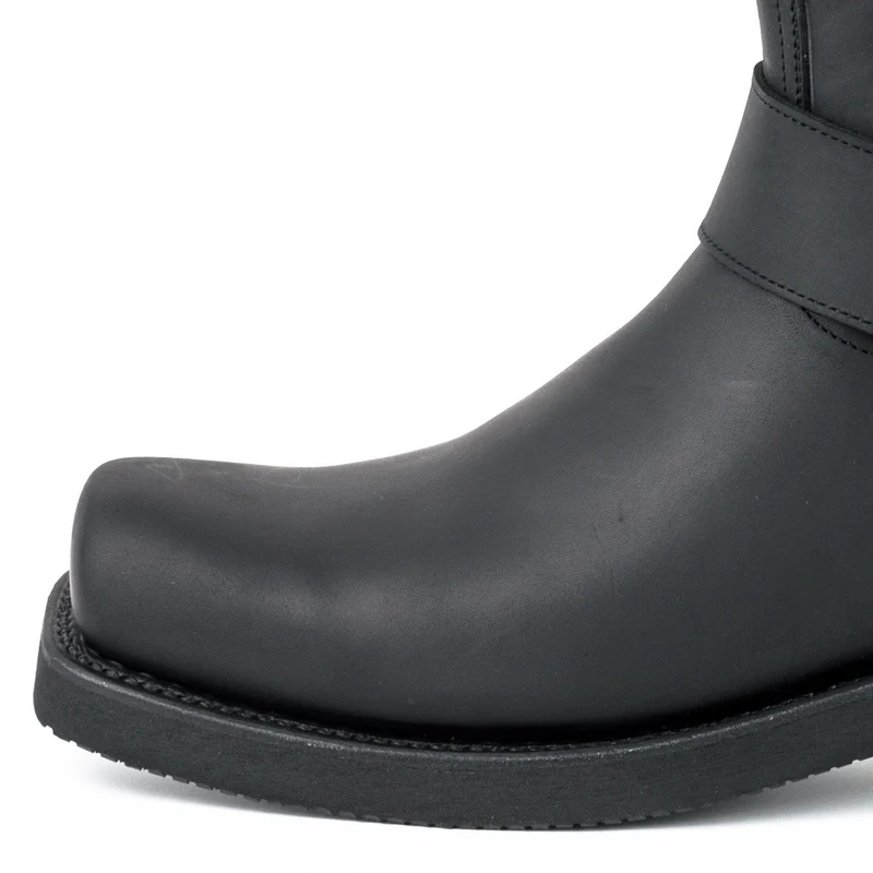 Bikerstiefel für Damen und Herren, Modell 1501-6, schwarzes Leder | Sofort lieferbar | Größe 40