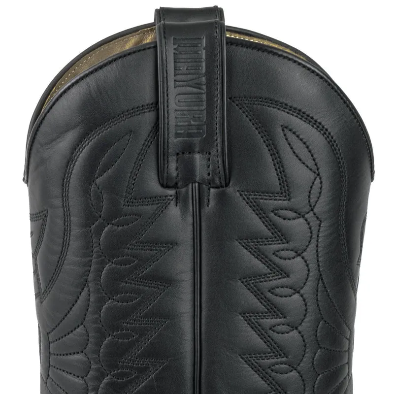 Country- und Western-Cowboystiefel 1920-C aus schwarzem Leder für Herren und Damen
