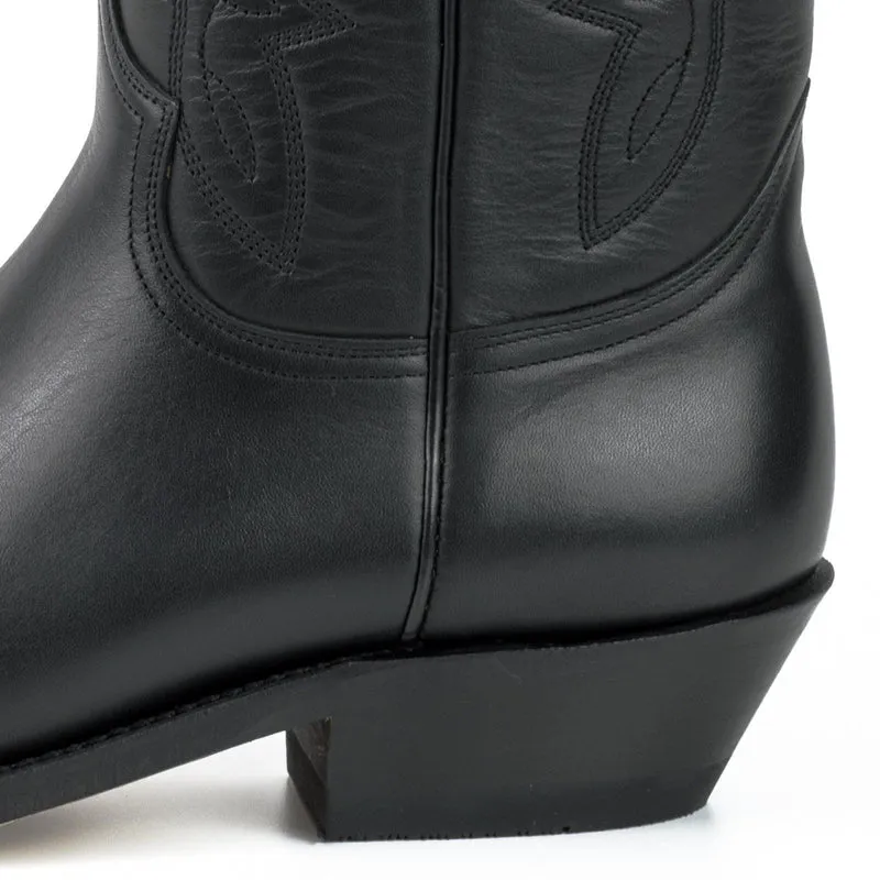 Country- und Western-Cowboystiefel 1920-C aus schwarzem Leder für Herren und Damen