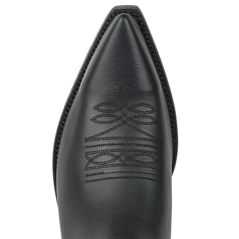 Country- und Western-Cowboystiefel 1920-C aus schwarzem Leder für Herren und Damen