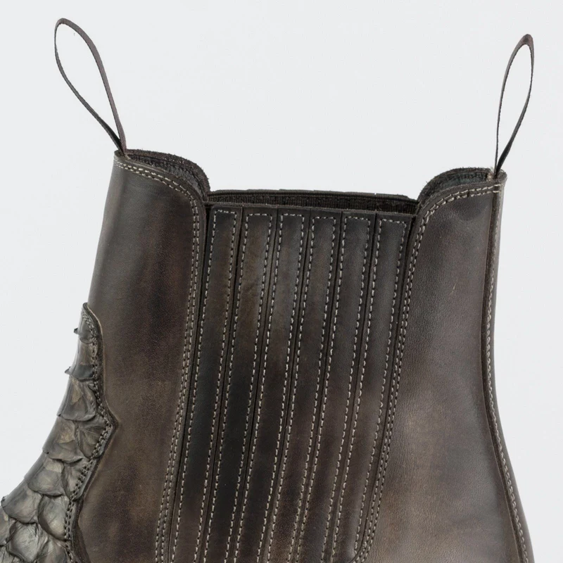 Urban Cowboy-Stiefeletten 2500 für Herren und Damen aus exotischem braunem und dunkelbraunem Leder