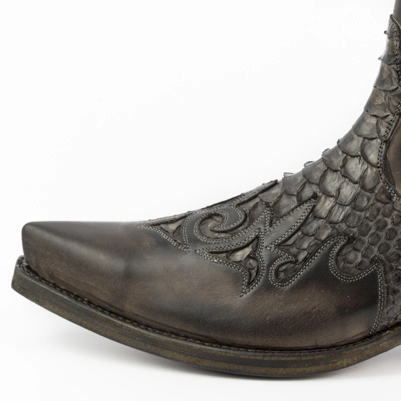Urban Cowboy-Stiefeletten 2500 für Herren und Damen aus exotischem braunem und dunkelbraunem Leder