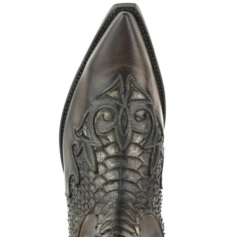 Urban Cowboy-Stiefeletten 2500 für Herren und Damen aus exotischem braunem und dunkelbraunem Leder