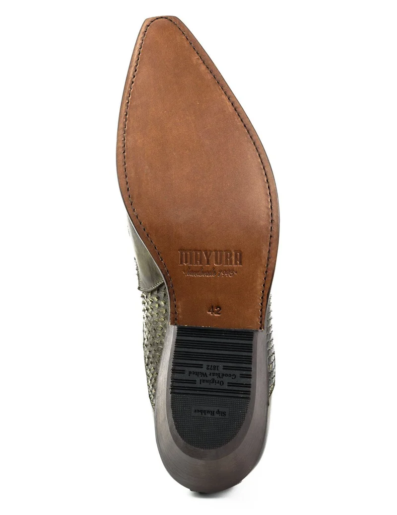 Urban Cowboy-Stiefeletten 2500 für Herren und Damen aus exotischem braunem und dunkelbraunem Leder