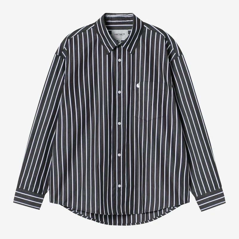 Carhartt WIP Gowan Herrenhemd mit Streifen | Schwarz