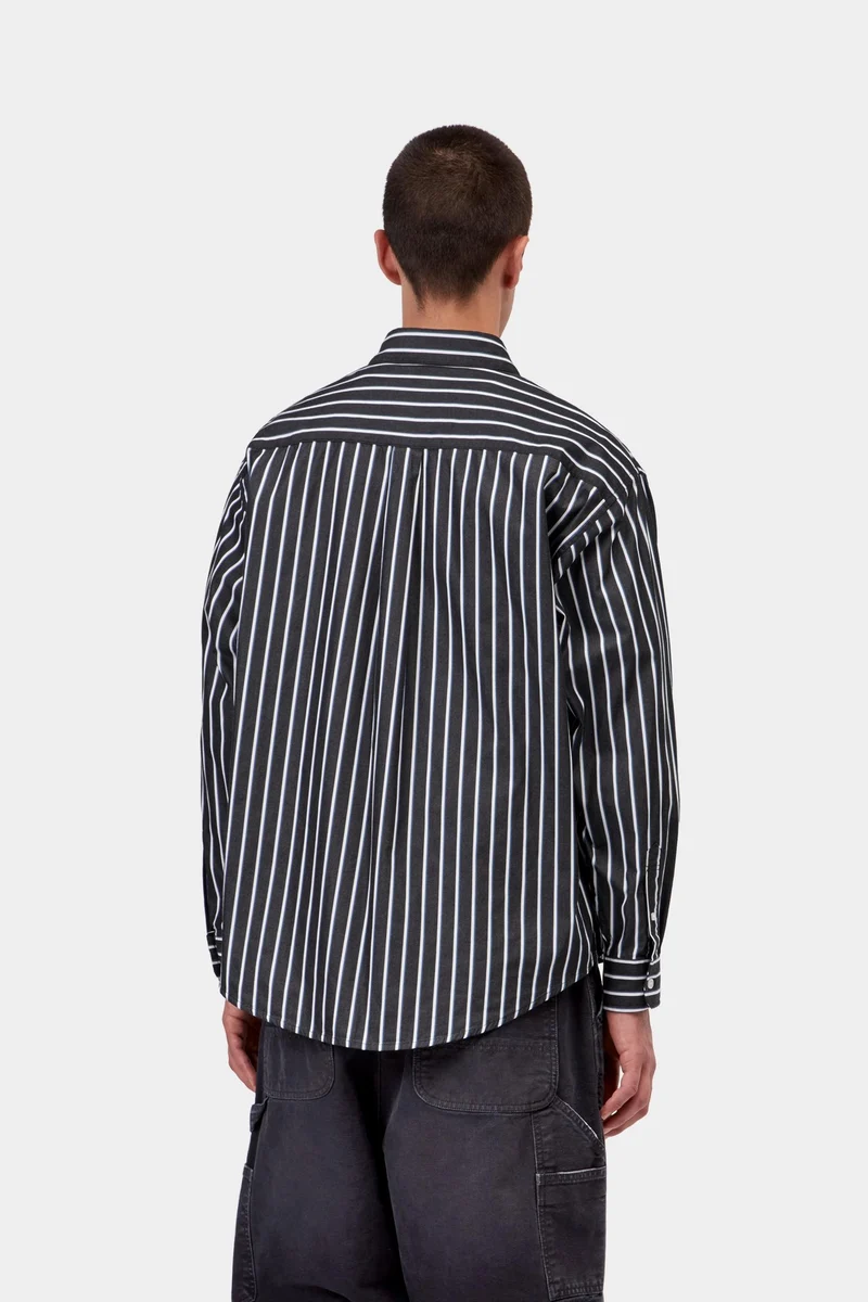 Carhartt WIP Gowan Herrenhemd mit Streifen | Schwarz