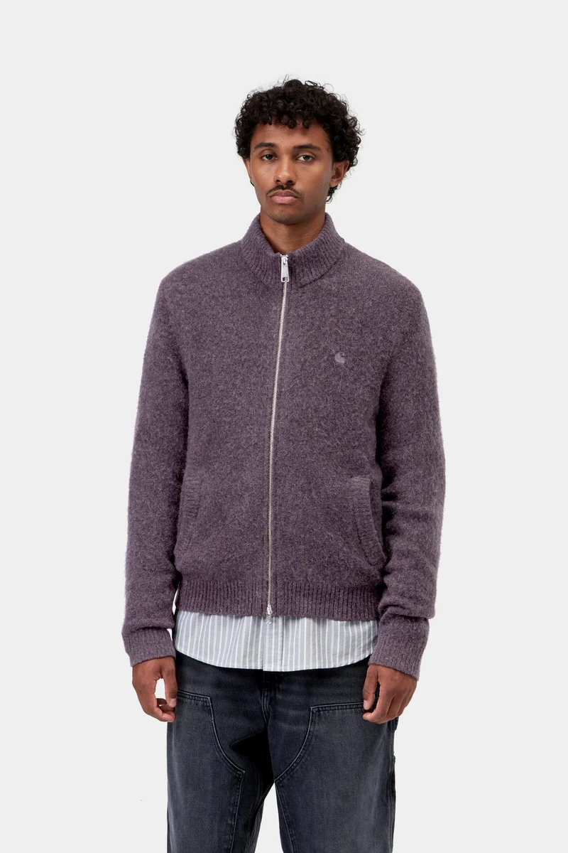 Carhartt WIP Curtis Herren-Strickjacke | Vertangled Shady Purple
