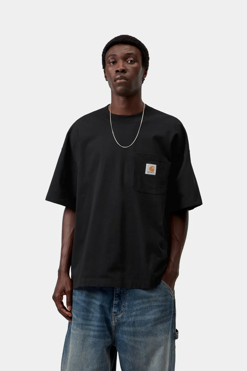 Carhartt WIP Herren-Arbeits-T-Shirt mit Brusttasche | Schwarz