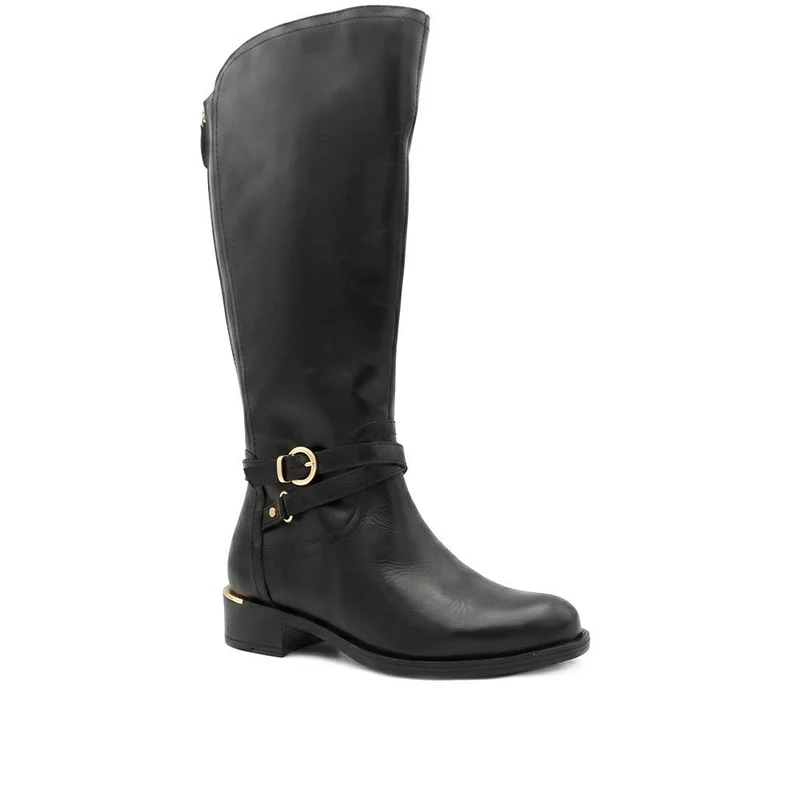 Wide Fit Leather Long Boots - SAK44000 / 330 239