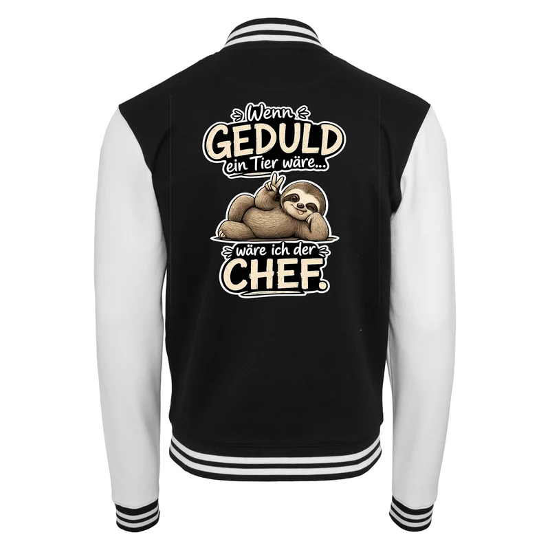 Collage Jacke - Geduld Chef Faultier Statement - Unisex