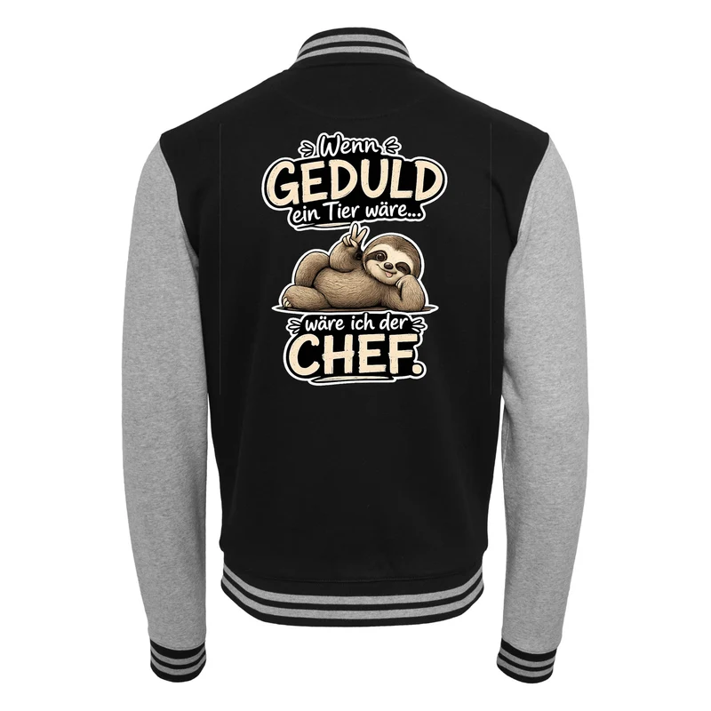 Collage Jacke - Geduld Chef Faultier Statement - Unisex