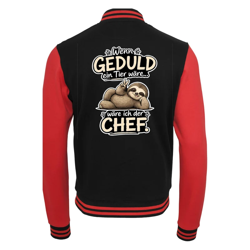 Collage Jacke - Geduld Chef Faultier Statement - Unisex