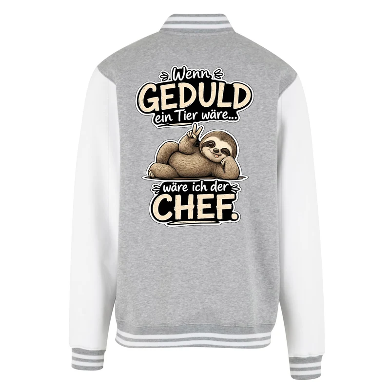 Collage Jacke - Geduld Chef Faultier Statement - Unisex