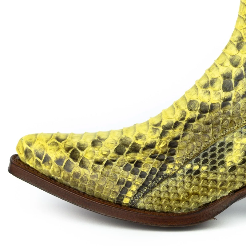 Damen Urban Stiefeletten 2496 Exotisches Leder Gelb