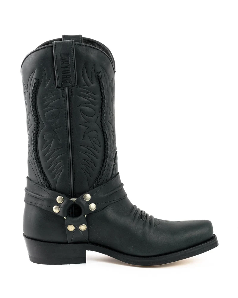 Herren- und Damen-Biker-Motard-Stiefel 07 aus schwarzem Leder
