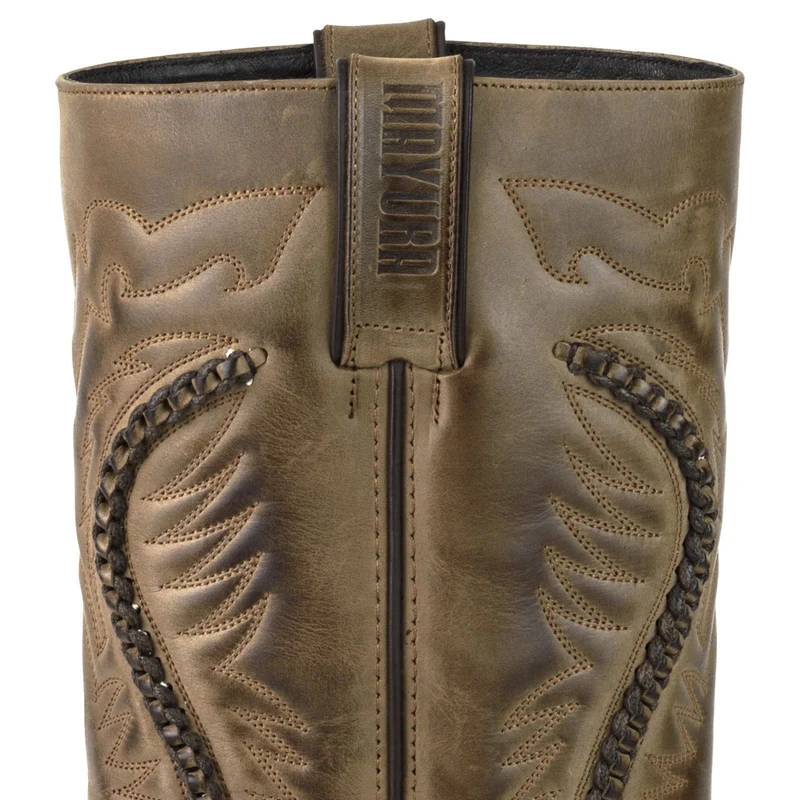 Herren- und Damen-Biker-Motard-Stiefel 02 aus braunem Leder